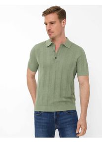 Brax Herren Strickpolo Style PASCAL thyme Gr&uuml;n Khaki, gr&uuml;n - khaki, Gr. L
