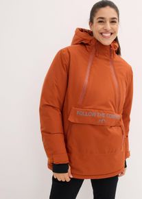bonprix Gef&uuml;tterter Windbreaker, braun, Gr.54, Wasserdichte Skijacke zum Reinschl&uuml;pfen mit weichem Fleece-Futter, aus Fleece