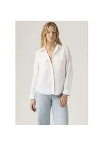 Levi's Hemdbluse LEVI'S, Damen, Gr. S (36), hellwei&szlig; cotton linen, Web, Obermaterial: 50% Viskose, 40% Baumwolle, 10% Leinen, unifarben, figurumspielend h&uuml;ftbedeckend, Krempel&auml;rmel,mit Riegel Manschette krempelbar, Blusen Hemdbluse, Krempel&auml;rmel mit Riegel