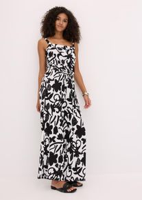 bonprix bedruckter Jumpsuit aus strukturiertem Jersey, wei&szlig;, Gr.44/46 (L), floral bedruckter Jersey-Jumpsuit mit verstellbaren Tr&auml;gern