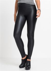 Lederimitathose bonprix, Damen, Gr. 44/46 (L), K-Gr, schwarz (schwarz (l&auml;nge: kurz)), Obermaterial: 95% Polyester, 5% Elasthan, skinny fit, Hosen Lederimitathose, aus beschichtetem Lederimitat, mit Elasthan-Anteil, Skinny Fit, Topseller