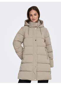 Steppmantel Only "ONLDIXIE LIFE 2IN1 PUFFER COAT CC OTW", Damen, Gr. L, string, Steppware, Obermaterial: 100% Polyester, unifarben, regular fit ca. Mitte Oberschenkel, Rippb&uuml;ndchen, M&auml;ntel Steppmantel, Kunstfaser