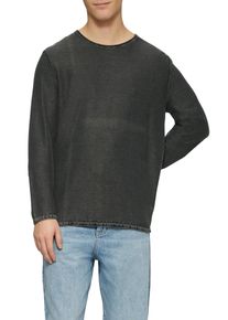 Strickpullover QS, Herren, Gr. XL, schwarz, Strick, Obermaterial: 100% Baumwolle, unifarben, regular fit normal, Rundhals, Rollkante, Pullover Strickpullover, mit Rollkante