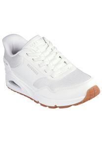 Slip-On Sneaker Skechers "UNO-SIMPLIFIED SLIP-IN", Damen, Gr. 41, wei&szlig;, Lederimitat, Textil, Schuhe Slip-On Sneaker, Keilsneaker, Slipper mit integrierter Slip-Ins Technologie