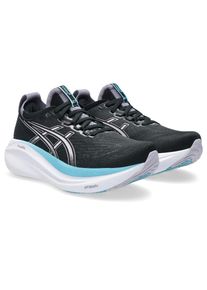Laufschuh asics "GEL-NIMBUS 27", Damen, Gr. 39, schwarz (schwarz, dusk violet), Textil, Schuhe Laufschuh