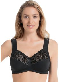 Entlastungs-BH ANITA SINCE 1886 "Havanna", Damen, Gr. 80, Cup E, schwarz, Stoff, Obermaterial: 86% Polyamid, 14% Elasthan, matt, unifarben, klassisch, BHs Entlastungs-BH, Komforttr&auml;ger, mit Spitze, Zierschleife, breite Tr&auml;ger, ohne B&uuml;gel