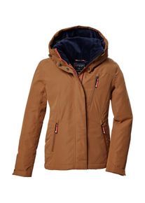 Funktionsjacke Killtec "KOW 356 GRLS JCKT", Kinder, Gr. 176, braun, Obermaterial: 88% Polyester, 12% Baumwolle;Futter: 100% Polyester;F&uuml;llung: 100% Polyester, Jacken Funktionsjacke, Wasserdichte M&auml;dchenjacke mit Kapuze, verstellbare B&uuml;ndchen