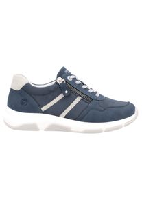 Keilsneaker Remonte, Damen, Gr. 42, blau (jeansblau, hellgrau), Lederimitat, Textil, Schuhe Keilsneaker, Freizeitschuh, Halbschuh, Schn&uuml;rschuh in veganer Verarbeitung, Topseller