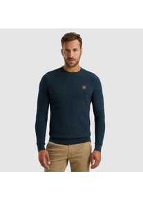 PME-Legend Rundhalspullover PME LEGEND "Crewneck collar cotton mouline", Herren, Gr. L, grau (salute), Strick, Obermaterial: 100% Baumwolle, unifarben, regular fit taillenbedeckt, Rundhals, Rippb&uuml;ndchen, Pullover Rundhalspullover, mit Logostickerei