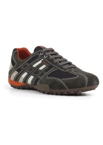 Sneaker Geox "Snake", Herren, Gr. 48, grau (dunkelgrau), Textil, Veloursleder, Schuhe Sneaker, Freizeitschuh, Schn&uuml;rschuh mit Geox Spezial Membran
