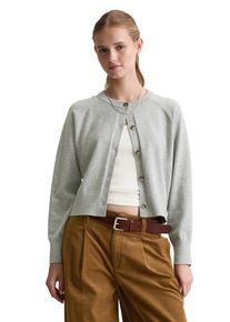 Marc O'Polo Cardigan MARC O'POLO DENIM, Damen, Gr. S, stone melange, Strick, Obermaterial: 58% Baumwolle, 25% Polyamid, 17% Polyester, regular fit normal, Rundhals, Rippb&uuml;ndchen, Strickjacken Cardigan, regular fit aus Soft Cotton Stretch