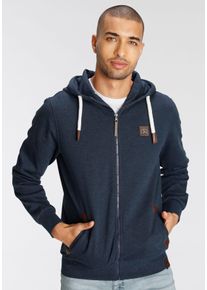 Kapuzensweatjacke AJC, Herren, Gr. M (48/50), blau (marine), Sweatware, Obermaterial: 55% Baumwolle, 45% Polyester. Kapuzenfutter: 65% Polyester, 35% Baumwolle, unifarben, schmal h&uuml;ftbedeckend, Rippb&uuml;ndchen, Sweatjacken Kapuzensweatjacke