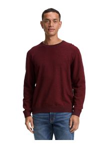 Strickpullover Tom Tailor, Herren, Gr. 3XL, blau (samba rot navy twotone), Strick, Obermaterial: 100% Baumwolle, unifarben, regular fit taillenbedeckt, Rundhals, B&uuml;ndchen, Pullover Strickpullover, mit B&uuml;ndchen