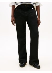 Bootcut-Jeans Tommy Hilfiger Curve "CRV DNM BLACK BOOTCUT HW", Damen, Gr. 46, N-Gr, schwarz, Denim/Jeans, Obermaterial: 98% Baumwolle, 2% Elasthan, unifarben, bootcut fit, Jeans Bootcut-Jeans, in gro&szlig;en Gr&ouml;&szlig;en