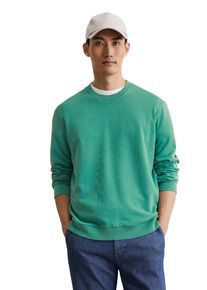 Marc O'Polo Sweatshirt MARC O'POLO, Herren, Gr. S, gr&uuml;n (eucalyptus), Sweatware, Obermaterial: 100% Baumwolle, regular fit h&uuml;ftlang, Rundhals, B&uuml;ndchen, Sweatshirts Sweatshirt, Basic, mit Rippb&uuml;ndchen, regular, leichter Sommer-Sweat