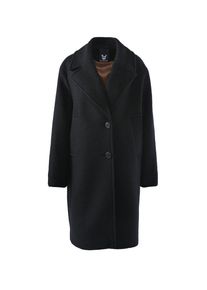 Fuchs & Schmitt Wollmantel FUCHS SCHMITT "Wollkurzmantel", Damen, Gr. 42, schwarz, Web, Obermaterial: 75% Wolle, 25% Polyester, clean, unifarben, regular fit lang, V-Ausschnitt, eingesetzt gerader Abschluss, M&auml;ntel Wollmantel, mit Kn&ouml;pfen