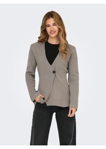 Strickjacke Only "ONLMYERA LIFE LS ONE BUTTON CARDIGAN KNT", Damen, Gr. M (38), moon rock detail:melange, Strick, Obermaterial: 66% Polyester, 26% Polyacryl, 8% Wolle, meliert, slim fit, V-Ausschnitt, Strickjacken Strickjacke