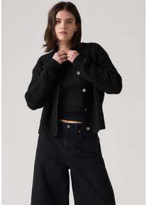 Levi's Strickjacke LEVI'S, Herren, Gr. XS (34), anthrazit night, Strick, Obermaterial: 64% Polyacryl, 30% Polyamid, 6% Wolle, normal taillenbedeckt, Rundhals, Strickjacken Strickjacke, W&auml;rmender, pflegeleichter Materialmix