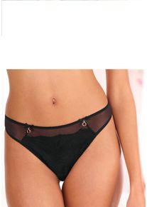 String Lascana "Gabriella", Damen, Gr. 40/42, schwarz, Spitze, Obermaterial: 50% Polyamid, 30% Polyester, 20% Elasthan, Unterhosen String, aus Mesh mit hauchzarter Stickerei, transparente Unterw&auml;sche, Topseller