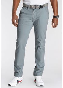 Chinohose DELMAO, Herren, Gr. 32, L&auml;nge 34, blau (graublau), Obermaterial: 98% Baumwolle, 2% Elasthan, unifarben, normal lang, Hosen Chinohose, mit Details