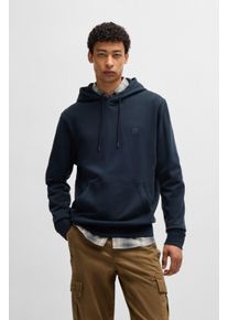 Kapuzensweatshirt BOSS Orange "Wetalk", Herren, Gr. XL, blau (404_schwarz_blau), Sweatware, Obermaterial: 100% Baumwolle, unifarben, regular fit h&uuml;ftlang, hoch geschlossener Ausschnitt, weit B&uuml;ndchen, Sweatshirts Kapuzensweatshirt, mit gesticktem BOSS Markenlabel