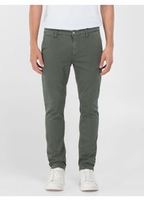 Chinohose Replay "ZEUMAR", Herren, Gr. 29, L&auml;nge 30, gr&uuml;n (military gr&uuml;n), Web, Obermaterial: 91% Baumwolle, 6% Elastomultiester, 3% Elasthan, unifarben, slim fit normal, Hosen Chinohose, Slim Fit