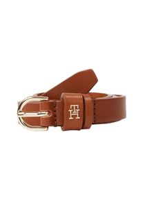 Lederg&uuml;rtel Tommy Hilfiger "ESSENTIAL EFFORTLESS 1.5", Damen, Gr. 95, braun (cognac), Rindsleder, unifarben, G&uuml;rtel Lederg&uuml;rtel, Ovale Einfachdornschlie&szlig;e, Logoemblem, Topseller