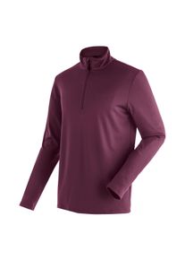 Fleecepullover Maier Sports "Felix", Herren, Gr. 52, purpurviolett, 100% Polyester, hoch geschlossener Ausschnitt, Sweatshirts Fleecepullover, Herren Fleece, funktioneller Midlayer, Half-Zip, Regular Fit