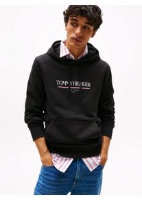 Hoodie Tommy Hilfiger "BRAND LOVE HILFIGER HOODIE", Herren, Gr. M, schwarz, Sweatware, Obermaterial: 100% Baumwolle, Rippb&uuml;ndchen, Sweatshirts Hoodie