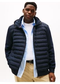 Tommy Hilfiger Big & Tall Kapuzensweatjacke "BT-MIX MEDIA ZIP THROUGH", Herren, Gr. 4XL, desert sky, Sweatware, Obermaterial: 72% Baumwolle, 28% Polyester, TOMMY HILFIGER BIG & TALL, B&uuml;ndchen, Sweatjacken Kapuzensweatjacke, Gro&szlig;e Gr&ouml;&szlig;en, mit gesteppten Einsatz, Stehkragen