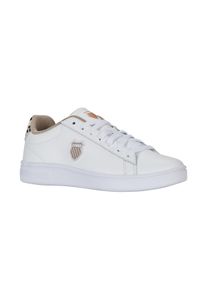 Sneaker K-Swiss "COURT SHIELD II", Damen, Gr. 42, wei&szlig; (wei&szlig;, leo, wei&szlig;), Leder, Schuhe Sneaker