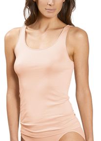 Tanktop Mey "SERIE EMOTION", Damen, Gr. 52, beige (cream tan), Feinripp, Obermaterial: 50% Viskose, 46% Polyamid, 4% Elasthan, figurbetont h&uuml;ftbedeckend, Rundhals, Tops Tanktop, ohne Seitenn&auml;hte, breite Tr&auml;ger, Feinripp, Rundhalsausschnitt