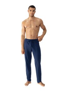 Pyjamahose Mey "Solid Night", Herren, Gr. S, N-Gr, blau (neptune), Interlock, Obermaterial: 100% Baumwolle, bequem lang, Hosen Pyjamahose, Komfortbund mit Kordelzug