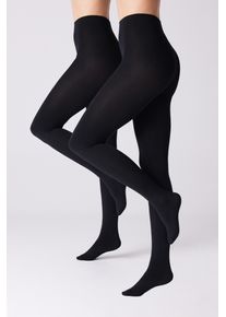 Thermostrumpfhose YSABEL MORA "TIGHTS BASIC COLLECTION", Damen, Gr. L, schwarz, Obermaterial: 95% Polyester, 5% Elasthan, Strumpfhosen Thermostrumpfhose, mit w&auml;rmender Innenseite f&uuml;r kalte Wintertage