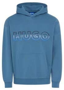 Sweatshirt HUGO BLUE "Nogudi", Herren, Gr. L, open blau472, Sweatware, Obermaterial: 100% Baumwolle, unifarben, regular fit normal, Rundhals, B&uuml;ndchen, Sweatshirts Sweatshirt, mit Kapuze, regular fit, reine Baumwolle