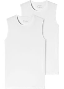 Achselhemd Schiesser "95/5", Damen, Gr. 6, N-Gr, wei&szlig; (100, wei&szlig;), Single Jersey, Obermaterial: 95% Baumwolle, 5% Elasthan, unifarben, normal, Rundhals, Unterhemden Achselhemd, mit komfortablem Rundhals-Ausschnitt