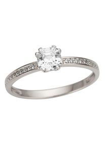 Goldring Firetti "Schmuck Geschenk Gold 333 Vorsteckring, Verlobungsring" Gr. 19, wei&szlig; (wei&szlig;goldfarben, kristallwei&szlig;), Fingerringe, Damen, 19, Wei&szlig;gold 333, 2mm, Goldring, mit Zirkonia (synth.)