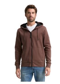 Kapuzensweatjacke Tom Tailor, Herren, Gr. L, bag braun, Sweatware, Obermaterial: 70% Baumwolle, 30% Polyester, regular fit Po-bedeckend, ohne Ausschnitt, B&uuml;ndchen, Sweatjacken Kapuzensweatjacke, mit Kapuze