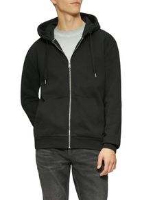Kapuzensweatshirt QS, Herren, Gr. M, schwarz, Sweatware, Obermaterial: 60% Baumwolle, 40% Polyester, unifarben, regular fit normal, ohne Ausschnitt, Rippb&uuml;ndchen, Sweatshirts Kapuzensweatshirt, mit Kapuze