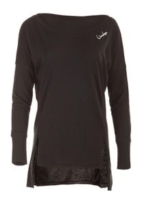 Langarmshirt WINSHAPE "MCS003", Damen, Gr. XS, schwarz, 50% Modal, 50% Baumwolle, U-Boot-Ausschnitt, Shirts Langarmshirt, mit verl&auml;ngertem R&uuml;ckenteil