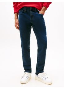 Gerade Jeans Tommy Jeans "Scanton Slim", Herren, Gr. 36, L&auml;nge 30, blau (denim blau schwarz), Denim/Jeans, Obermaterial: 98% Baumwolle, 2% Elasthan, unifarben, slim fit lang, Jeans Gerade Jeans, Mit Markenlabel aus Leder hinten