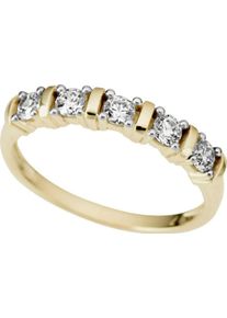 Fingerring Firetti "Schmuck Geschenk Gold 333 Damenring Goldring bicolor" Gr. 17, gelb (gelbgoldfarben, wei&szlig;goldfarben, kristallwei&szlig;), Fingerringe, Damen, 17, Gelbgold 333, 1,85mm, Fingerring, mit Zirkonia (synth.)