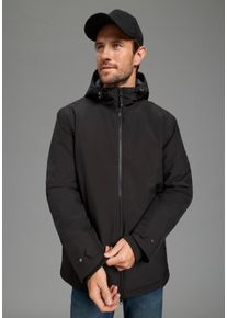 Funktionsjacke Polarino, Herren, Gr. 46, schwarz, Web, Obermaterial: 100% Polyester. Futter: 100% Polyester. Taschenfutter: 100% Polyester. Wattierung: 100% Polyester, unifarben, normal, mit Knopf Rippb&uuml;ndchen mit Druckknopf, Jacken Funktionsjacke, W&auml;rmend, winddicht, wasserabweisend, &Uuml;bergangsjacke
