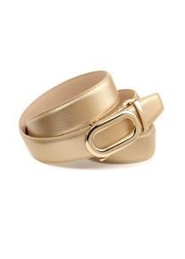 Lederg&uuml;rtel Anthoni Crown, Damen, Gr. 95, gold, Rindsleder, unifarben, G&uuml;rtel Lederg&uuml;rtel, Automatik Schlie&szlig;e, abgesteppte R&auml;nder, leicht bombiert
