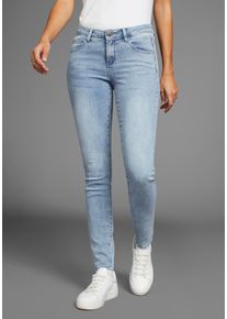 Skinny-fit-Jeans Arizona "Ultra-Stretch", Damen, Gr. 36, N-Gr, blau (bleached), Denim/Jeans, Obermaterial: 74% Baumwolle, 24% Polyester, 2% Elasthan, Basic, extraeng lang, Jeans Skinny-fit-Jeans, extra-enger Beinverlauf, normale Leibh&ouml;he, mit Eingrifftaschen, Topseller