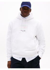 Tommy Hilfiger Big & Tall Kapuzensweatshirt "BT-ITHACA FLAG HOODIE-B", Herren, Gr. XXL, wei&szlig;, Sweatware, Obermaterial: 100% Baumwolle, TOMMY HILFIGER BIG & TALL, unifarben, regular fit normal, Rundhals, eingesetzt Rippb&uuml;ndchen, Sweatshirts Kapuzensweatshirt, Gro&szlig;e Gr&ouml;&szlig;en