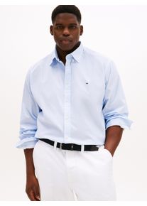 Tommy Hilfiger Big & Tall Langarmhemd "BT-FLEX POPLIN MICRO", Herren, Gr. 3XL, N-Gr, blau spell, allover, Web, Obermaterial: 100% Baumwolle, TOMMY HILFIGER BIG & TALL, regular fit normal, 1-Knopf-Manschette, Hemden Langarmhemd, Gro&szlig;e Gr&ouml;&szlig;en, Button-down-Kragen, Businesshemd, Regular Fit