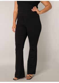 Treggings Base Level Curvy "Allie", Damen, Gr. 46, N-Gr, schwarz, Web, Obermaterial: 63% Viskose, 32% Polyamid, 5% Elasthan, unifarben, figurbetont lang, Hosen Treggings, Aktuelle Boocut-Form