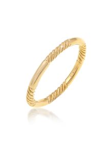 Silberring Elli "Ring Gedreht Basic Schlicht 925 Silber" Gr. 54, gold, Fingerringe, Damen, 54, Silber 925 (Sterlingsilber), Silberring