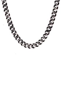 Panzerkette Firetti "Schmuck Geschenk Edelstahl Halsschmuck Halskette 6,0 mm breit" Gr. 50, schwarz (edelstahlfarben, schwarz), Halsketten, Herren, 50, Edelstahl, B: 6mm, Panzerkette, B:6mm